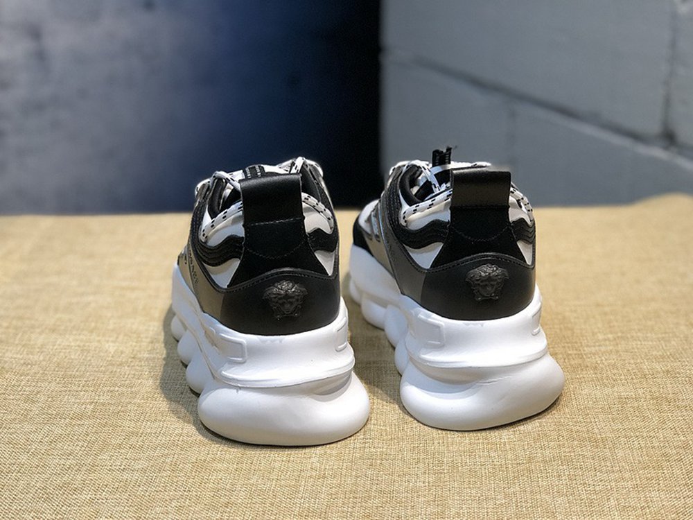 V*ersace CHAIN REACTION SNEAKERS BLACK&WHITE&GREY