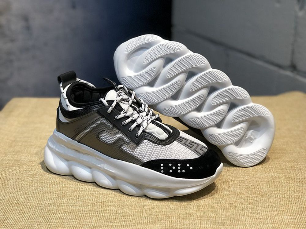 V*ersace CHAIN REACTION SNEAKERS BLACK&WHITE&GREY
