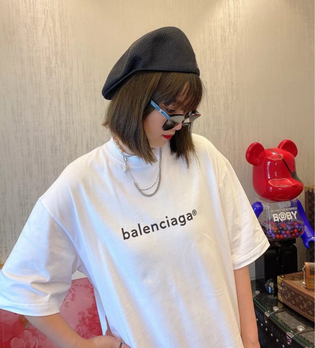 Ba*len*cia*ga blcg 22fw letter r logo printed short sleeve