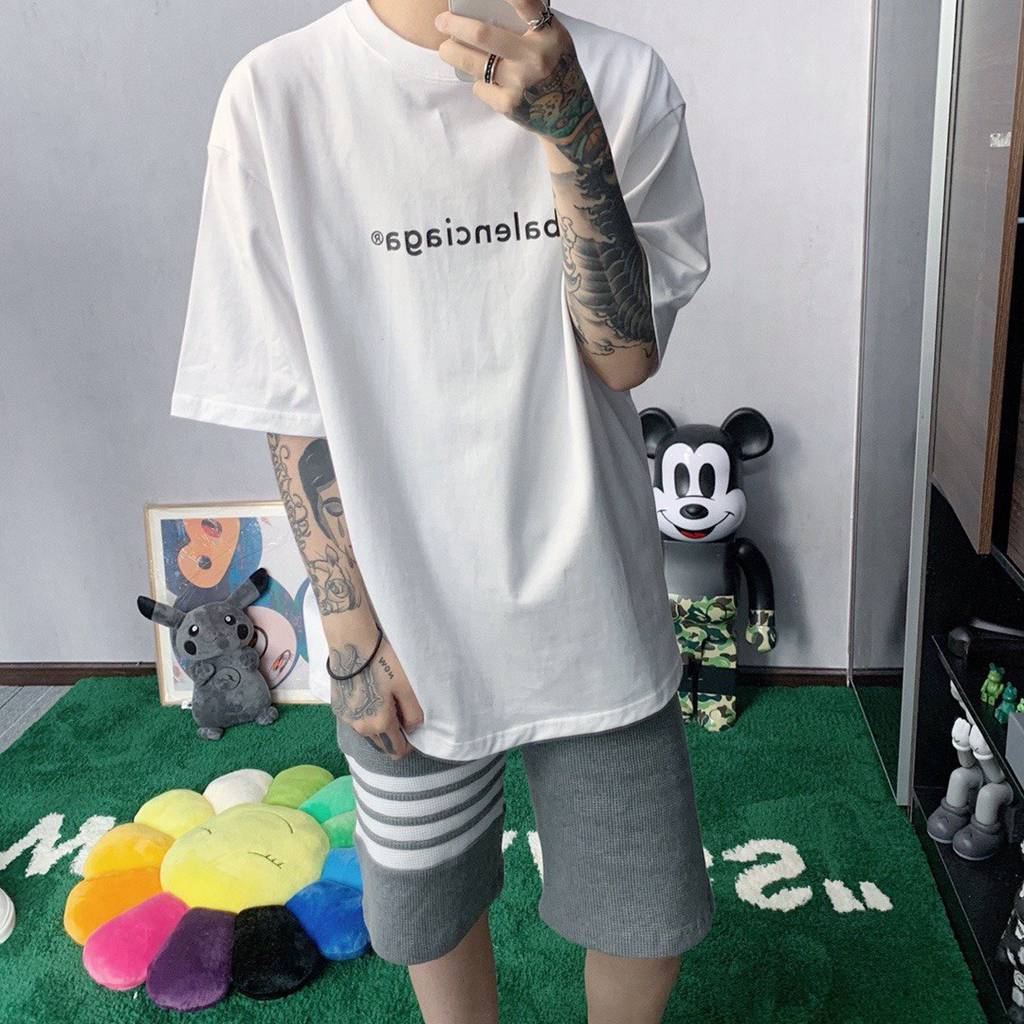 Ba*len*cia*ga blcg 22fw letter r logo printed short sleeve