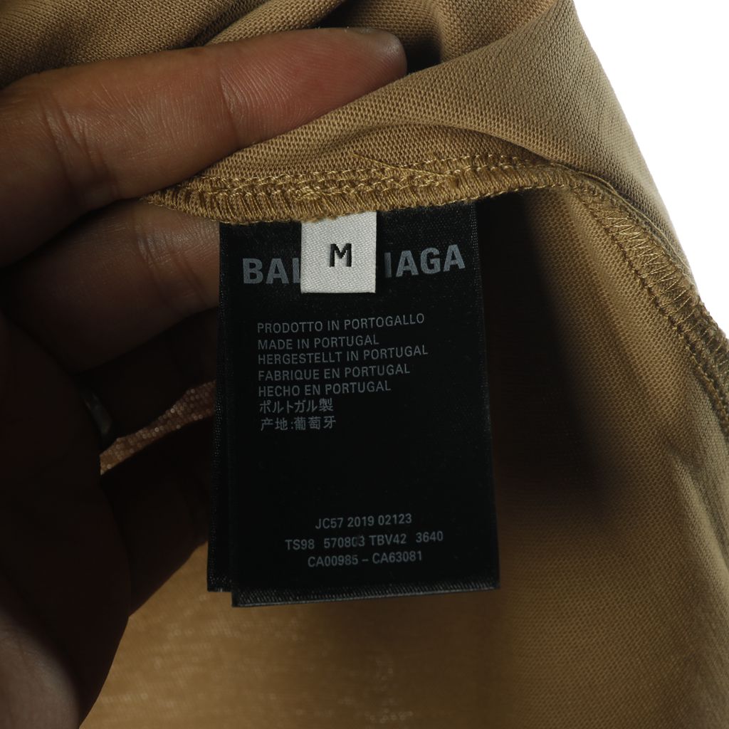Ba*len*cia*ga blcg crown wheat lock button print short sleeve t-shirt