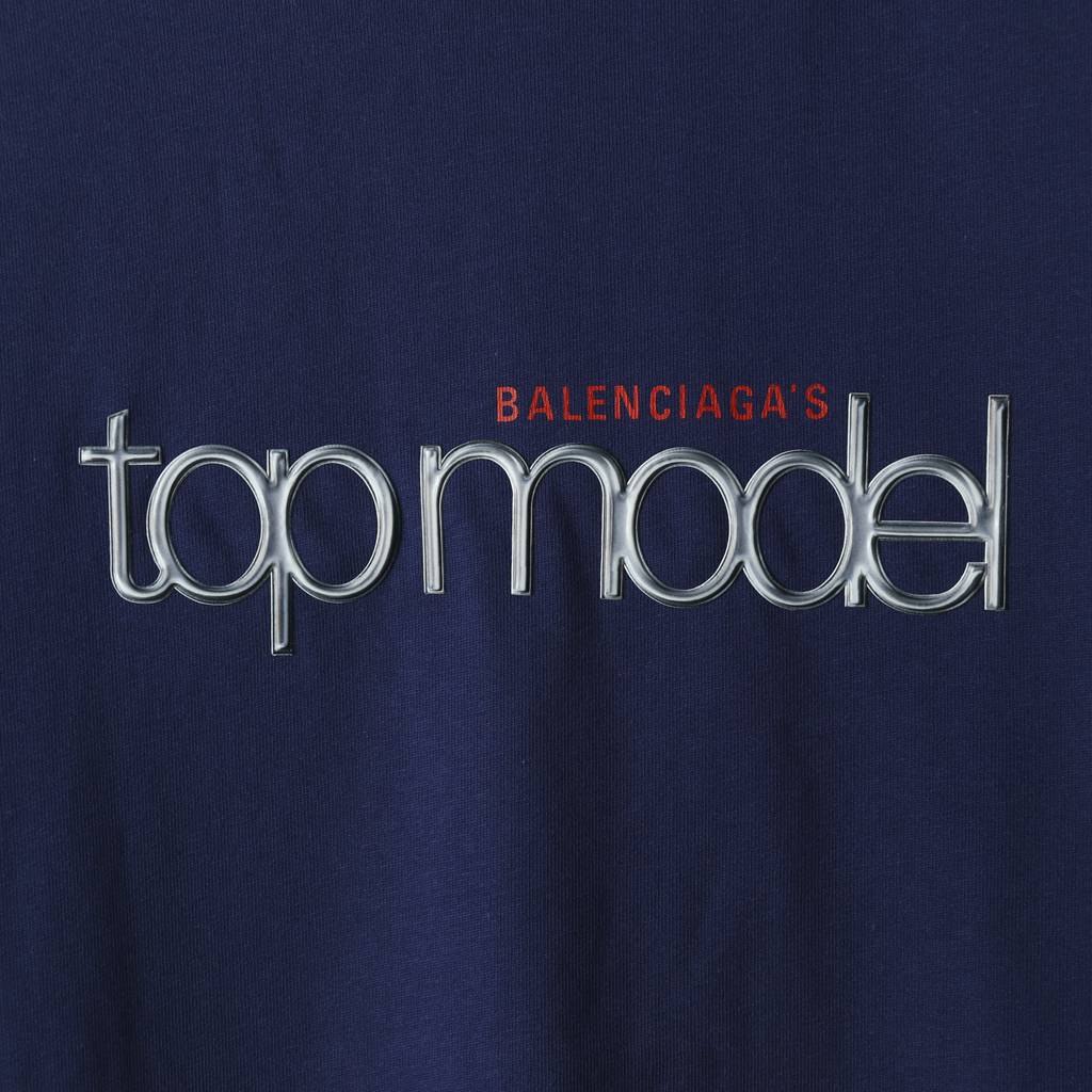 Ba*len*cia*ga blcg 20ss top model text patch short sleeves