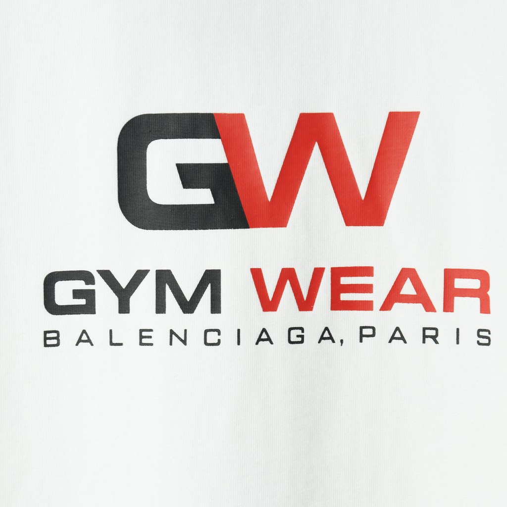 Ba*len*cia*ga blcg 20ss gw gym wear letter print short sleeve