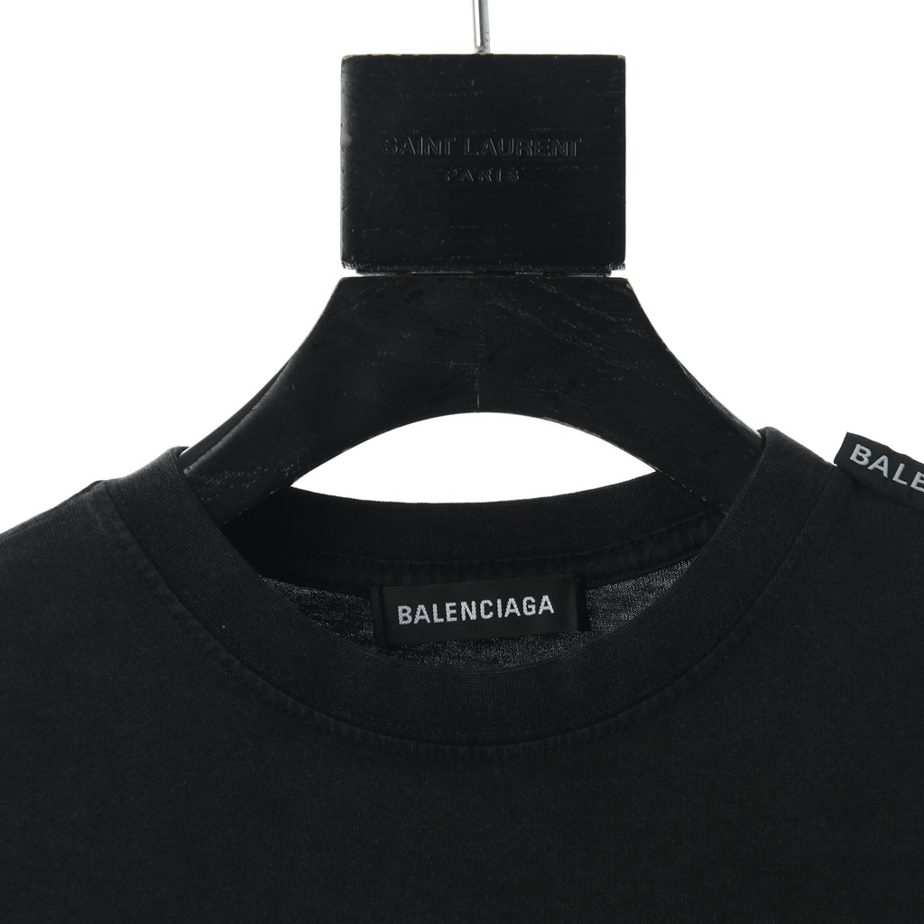 Ba*len*cia*ga blcg 2020ss shoulder label wash short sleeve