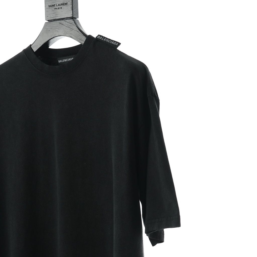 Ba*len*cia*ga blcg 2020ss shoulder label wash short sleeve
