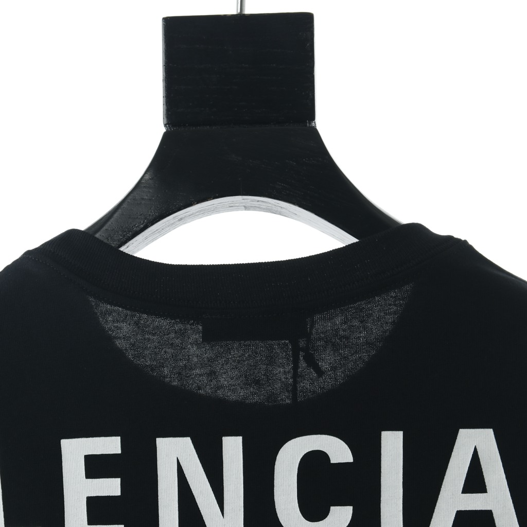 Ba*len*cia*ga blcg 20ss black back letter short sleeve