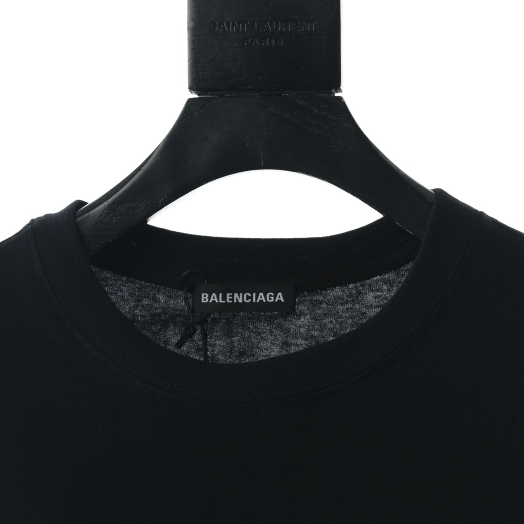 Ba*len*cia*ga blcg 20ss black back letter short sleeve
