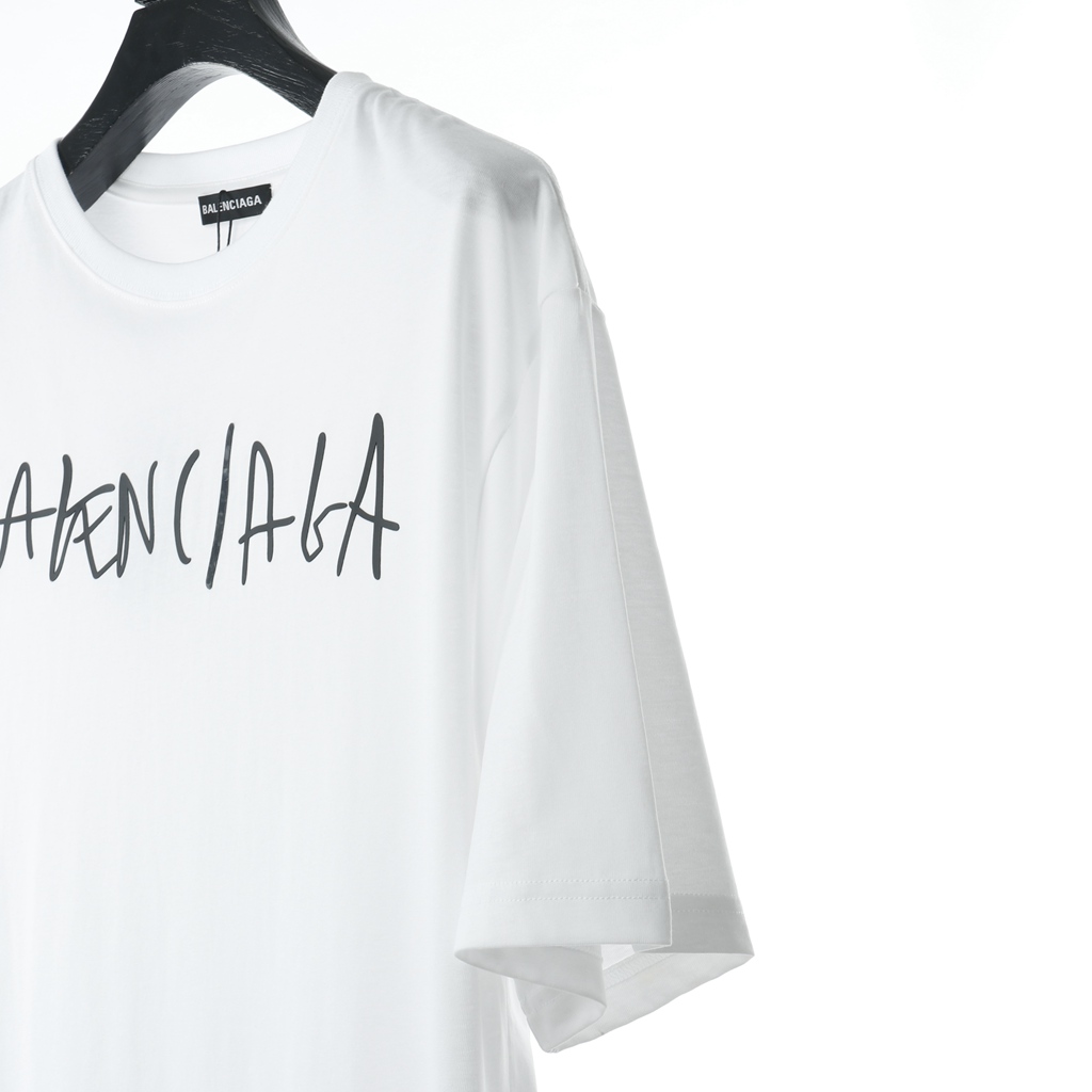 Ba*len*cia*ga blcg 20ss hand-painted logo logo printing short sleeve