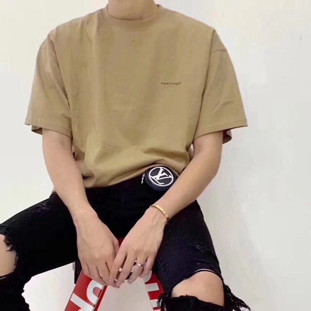 Ba*len*cia*ga blcg 20ss small logo wheat short sleeve t-shirt