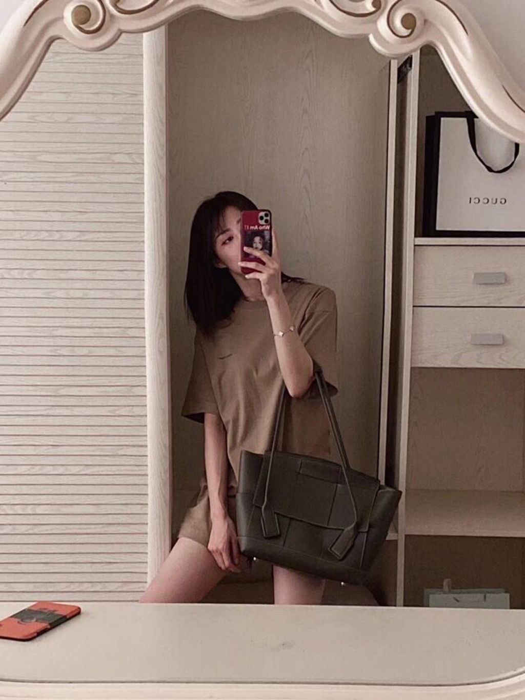 Ba*len*cia*ga blcg 20ss small logo wheat short sleeve t-shirt