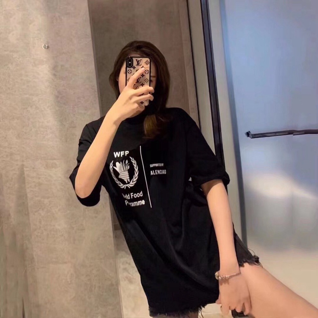 Ba*len*cia*ga blcg 20ss short sleeve t-shirt with letters on chest