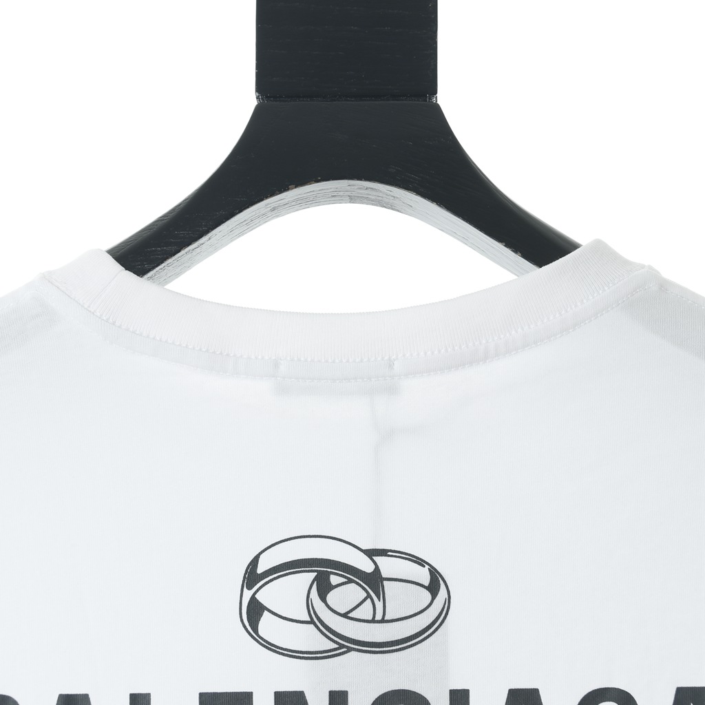 Ba*len*cia*ga blcg love ring round neck short sleeve t-shirt