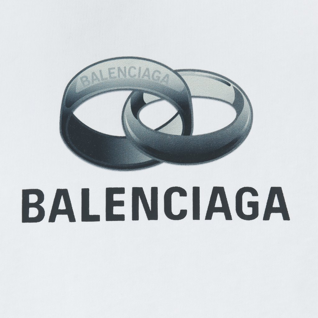 Ba*len*cia*ga blcg love ring round neck short sleeve t-shirt