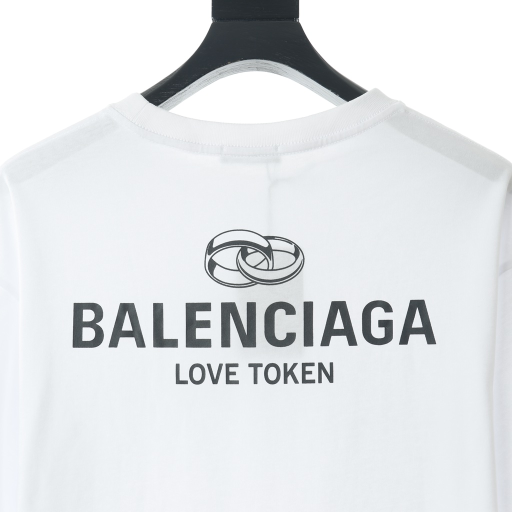 Ba*len*cia*ga blcg love ring round neck short sleeve t-shirt
