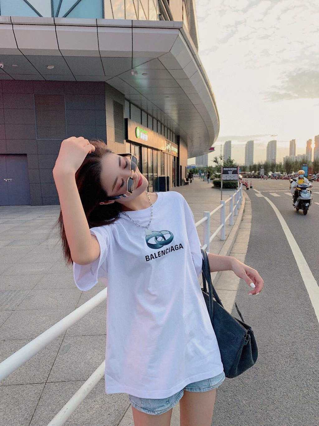 Ba*len*cia*ga blcg love ring round neck short sleeve t-shirt