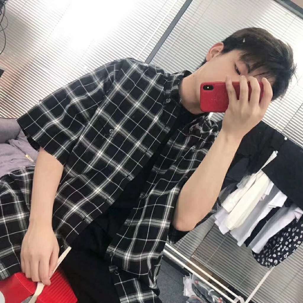 Ba*len*cia*ga blcg 19ss plaid shirt