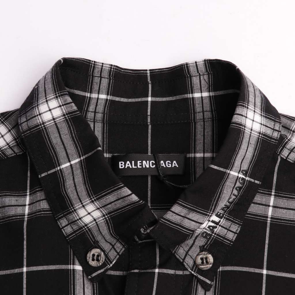 Ba*len*cia*ga blcg 19ss plaid shirt