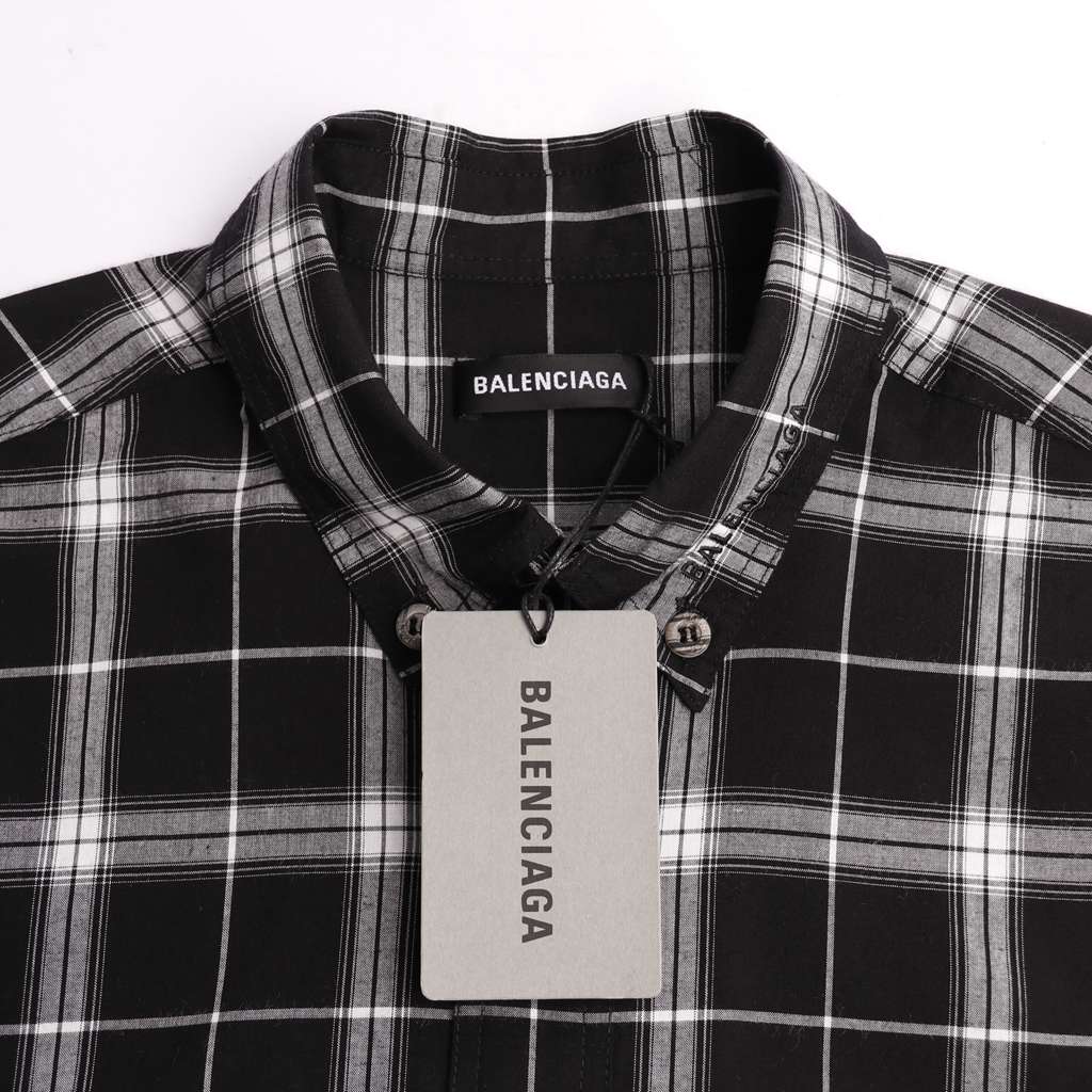 Ba*len*cia*ga blcg 19ss plaid shirt