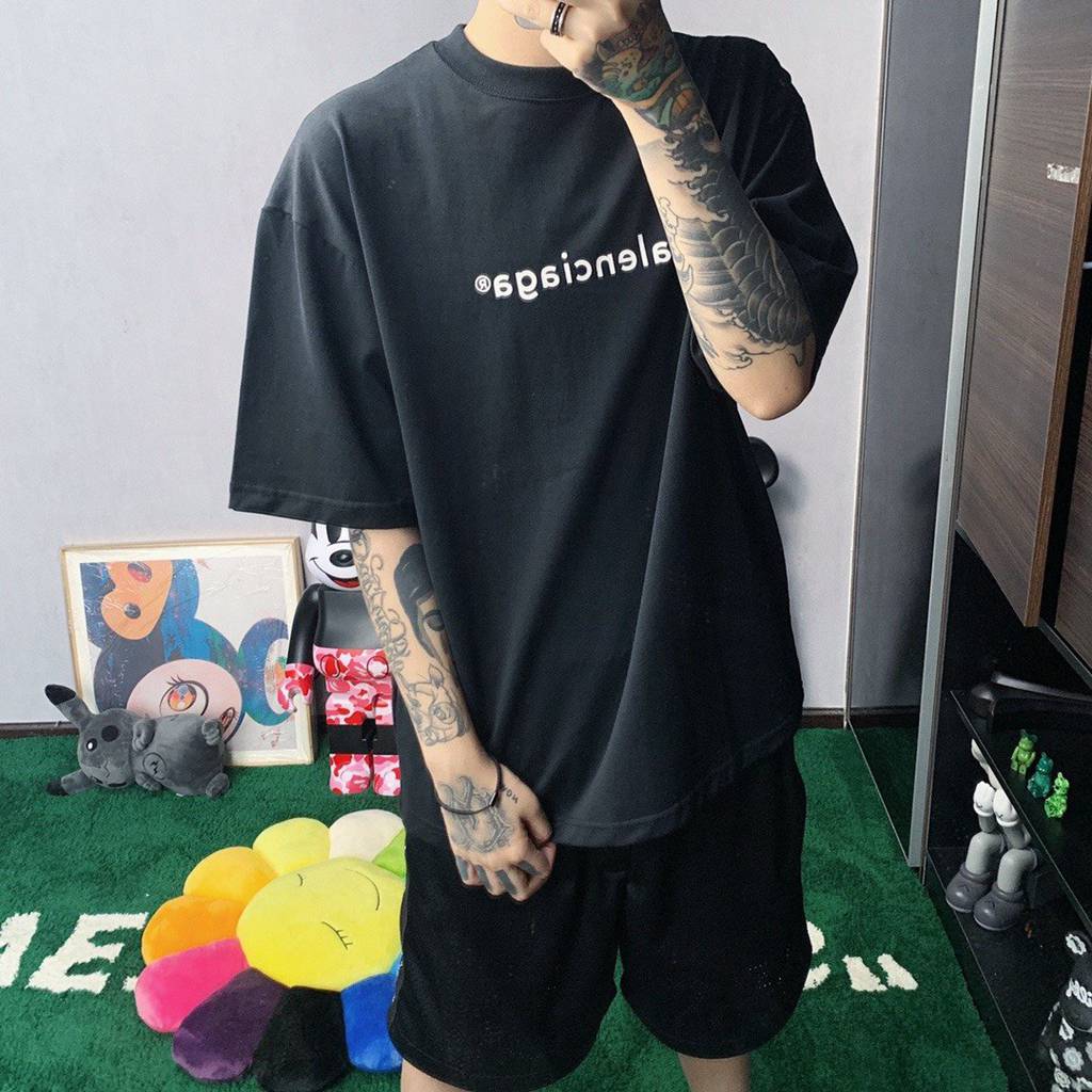 Ba*len*cia*ga blcg 21fw letter r logo printed short sleeve