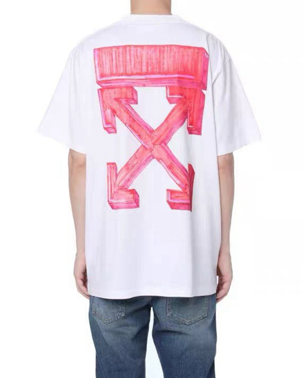 OFF WHITE 20FW Pink Arrow Short Sleeve T-Shirt