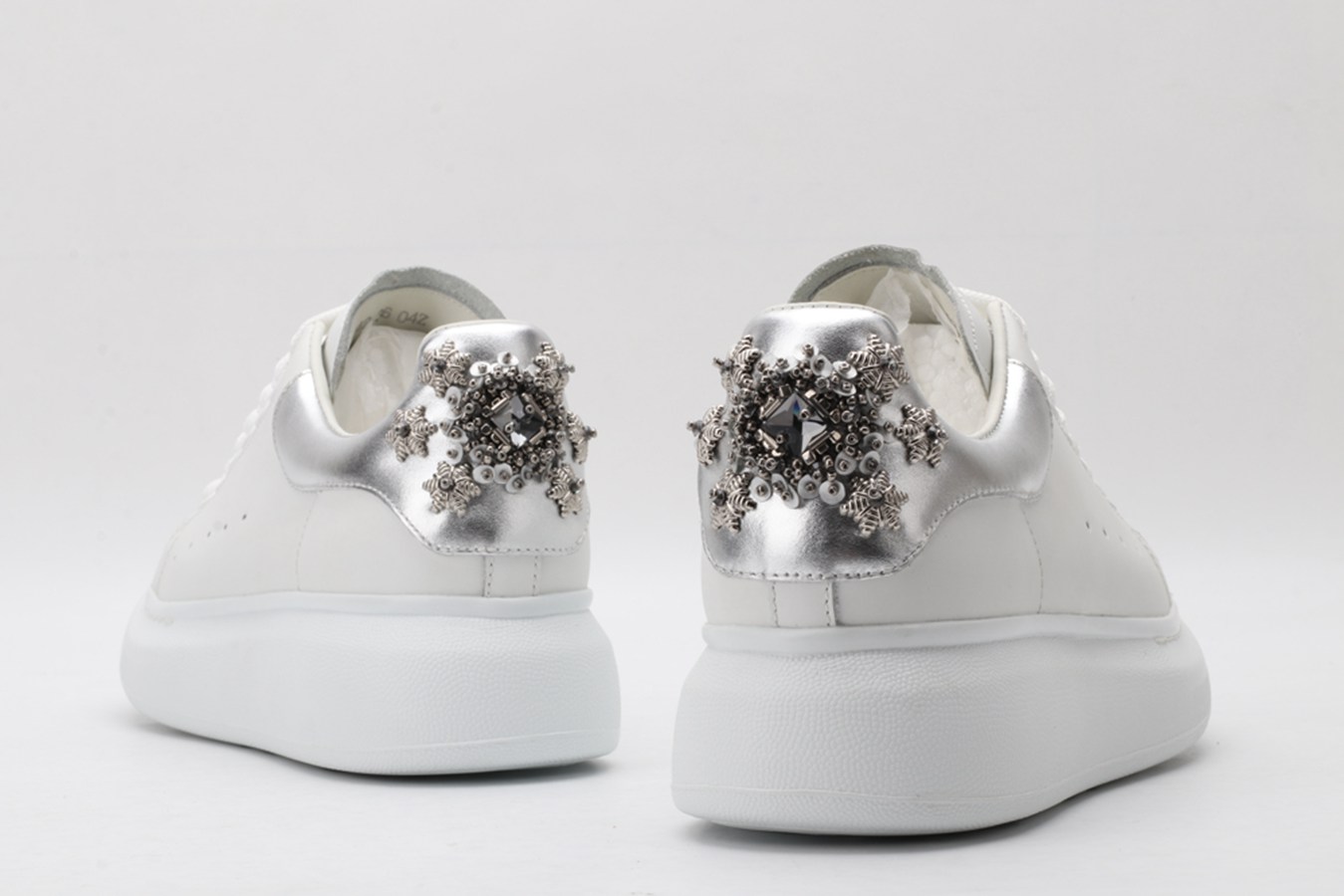 AMQ oversized sneakers with siL*Ver heel