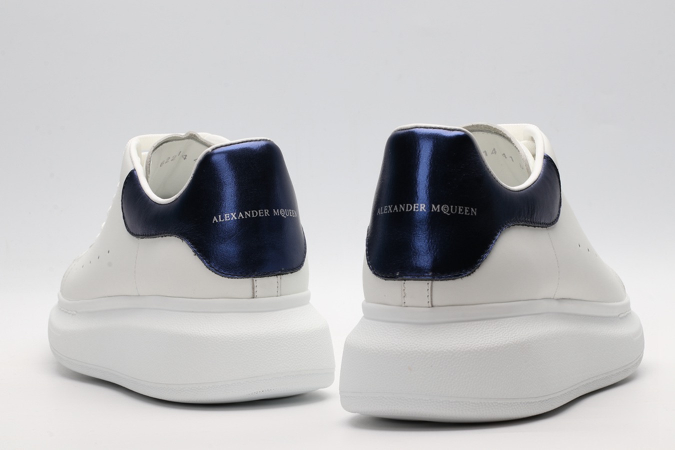 AMQ White & Blue Oversized Sneakers