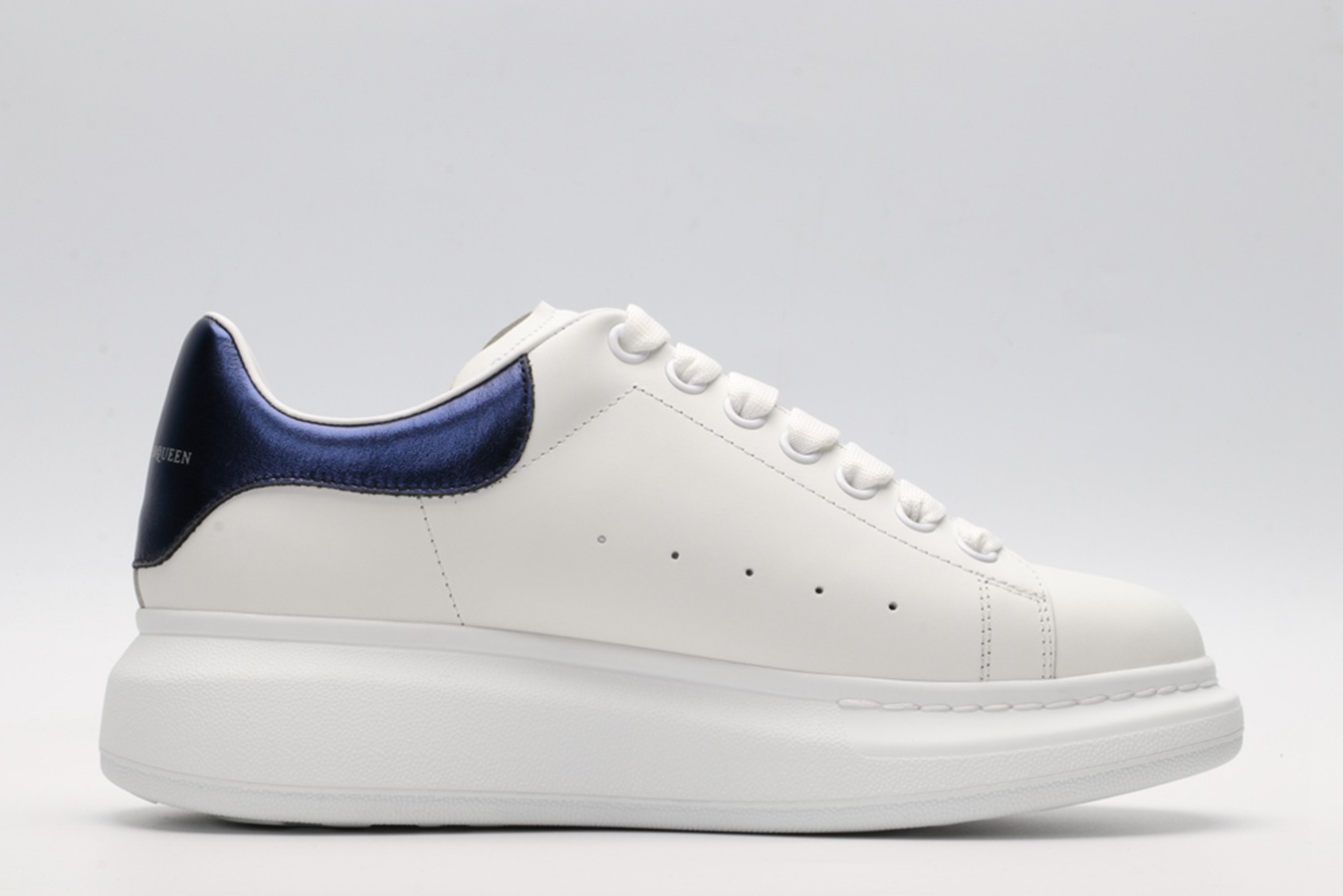 AMQ White & Blue Oversized Sneakers