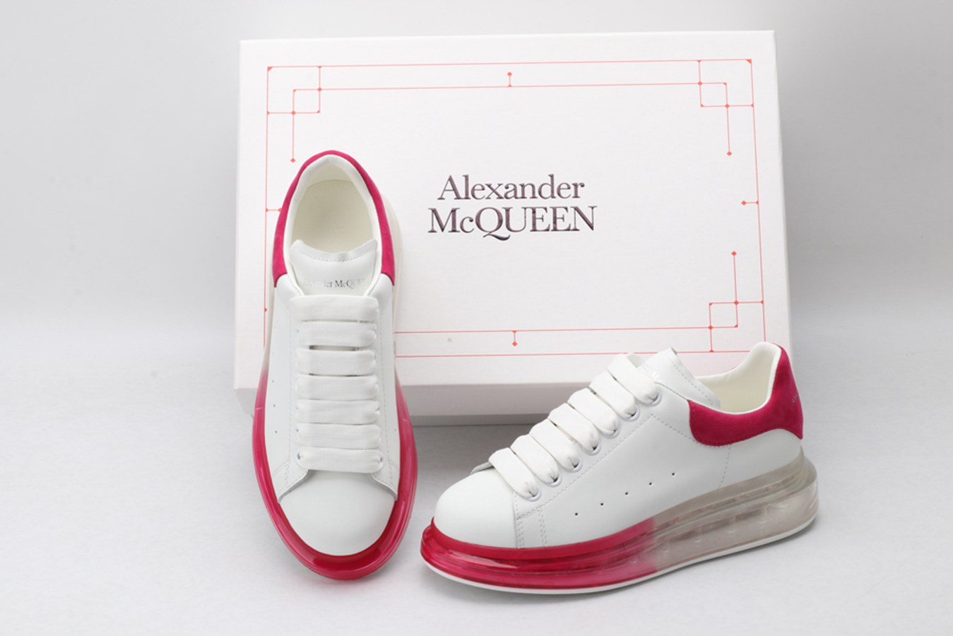 AMQ white & red oversized sneakers