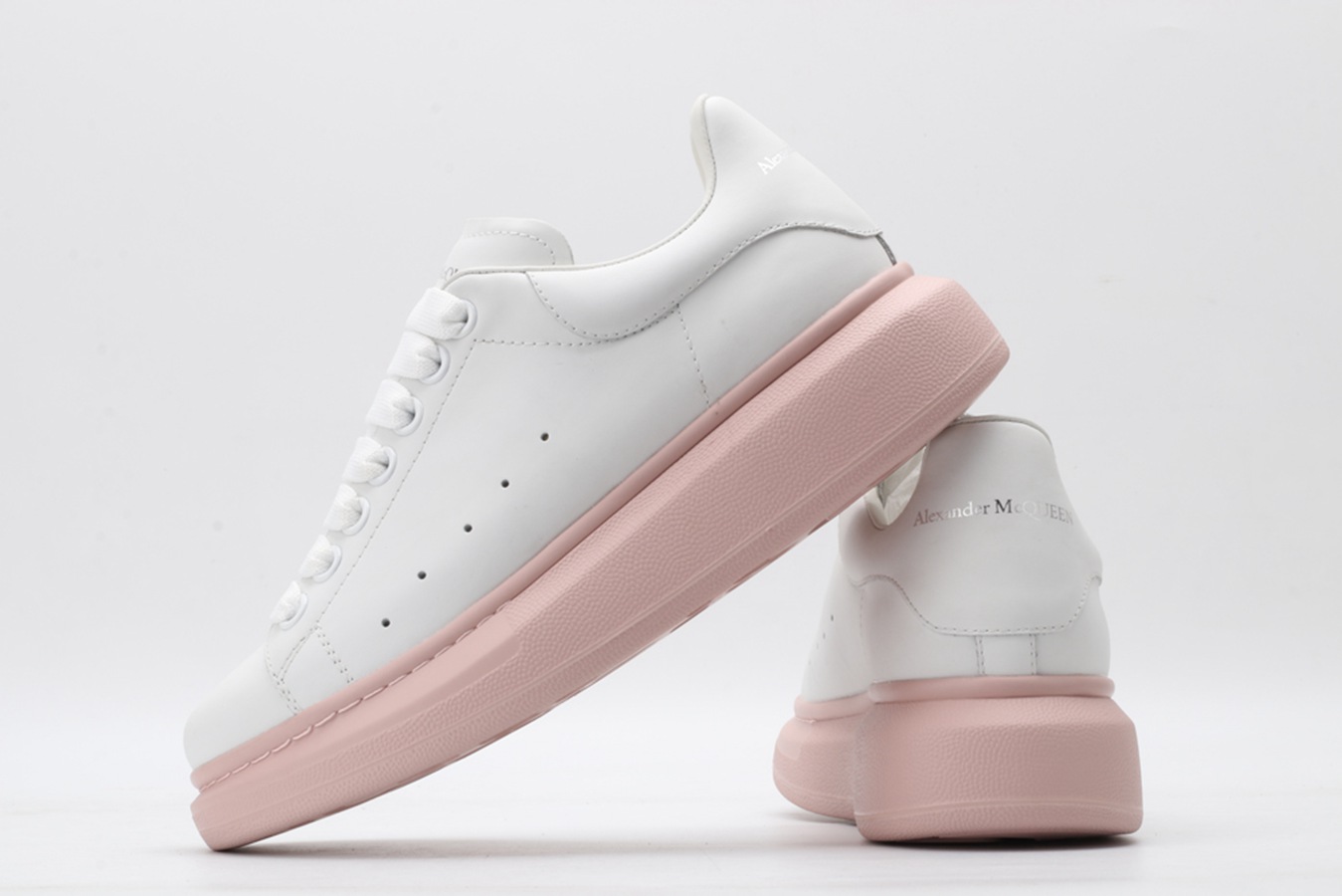 AMQ white&rose oversized sneakers