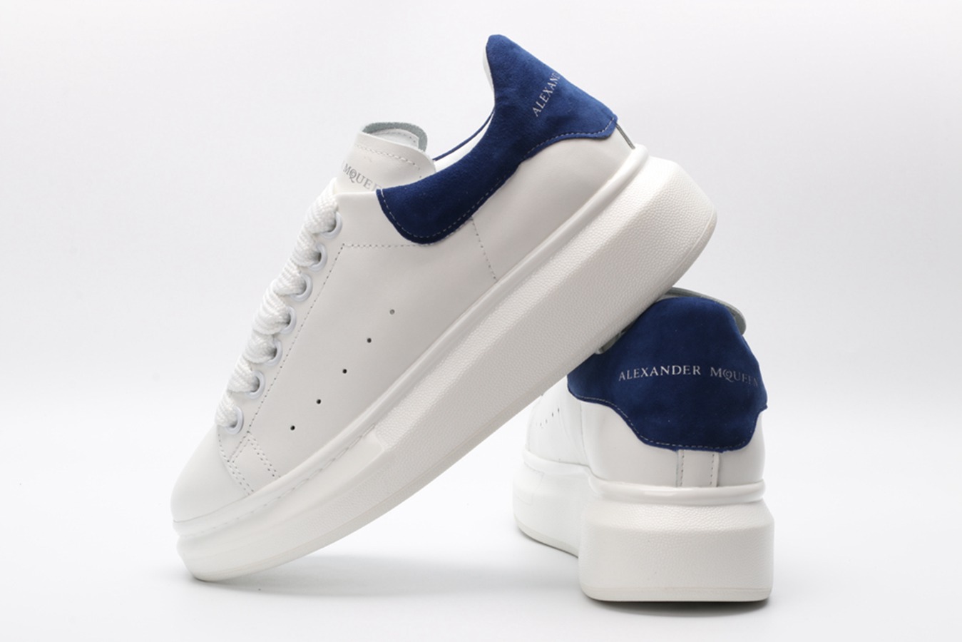 AMQ white&blue oversized sneakers