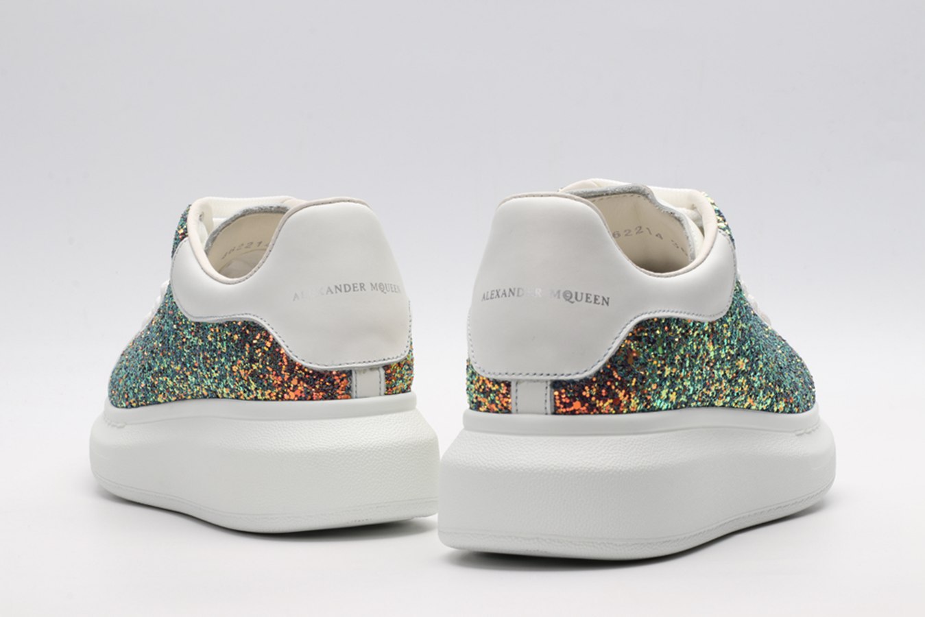 AMQ Shell glitter lace-up sneaker