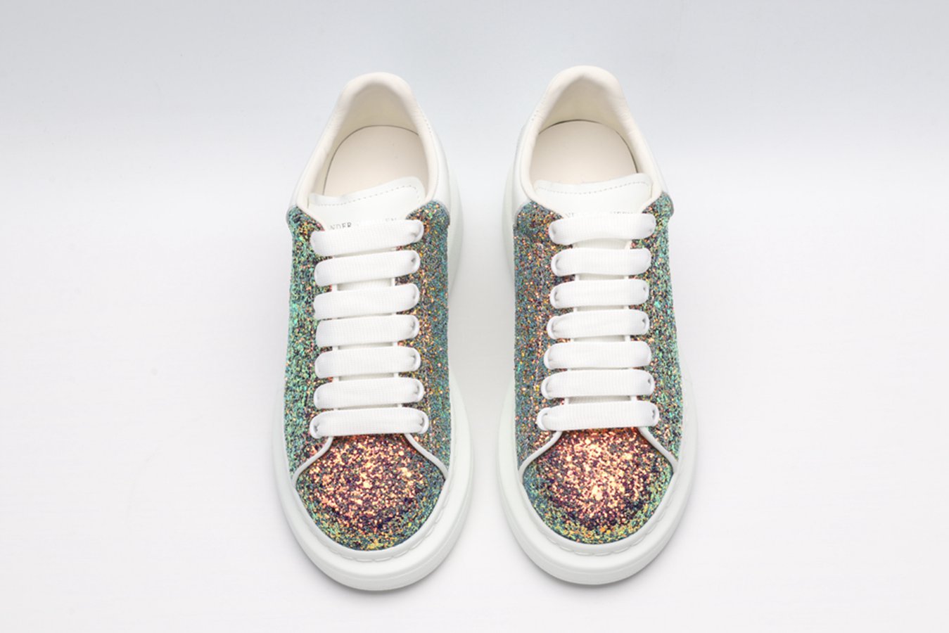 AMQ Shell glitter lace-up sneaker