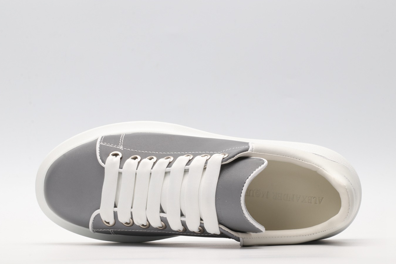 AMQ Leather Lace-Up Platform Sneakers