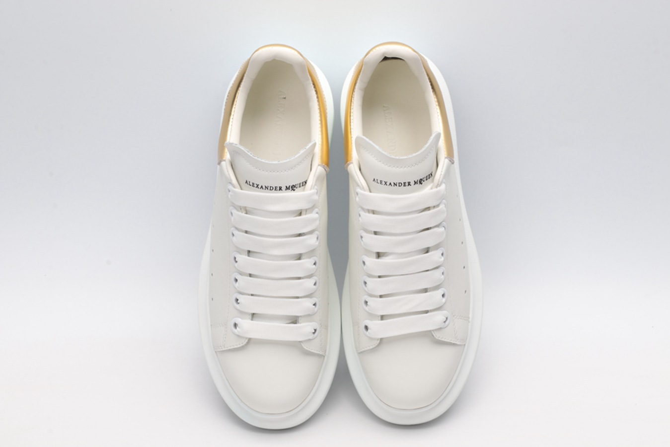 AMQ 40MM LEATHER & METALLIC LEATHER SNEAKERS