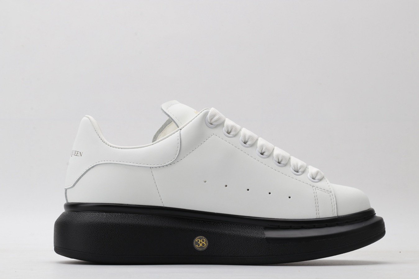 AMQ White & Black Oversized Sneakers