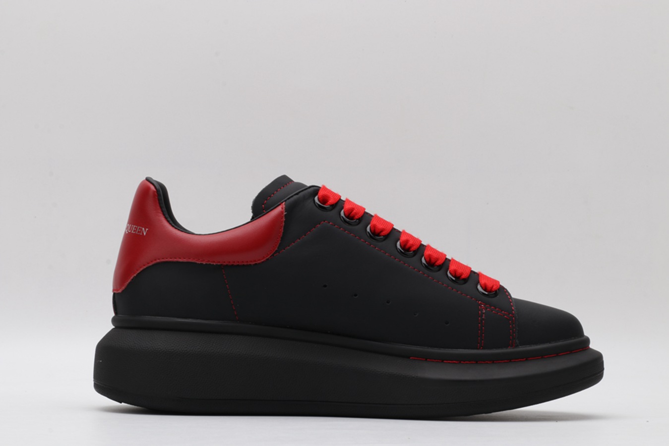AMQ Black Oversized Leather Sneakers