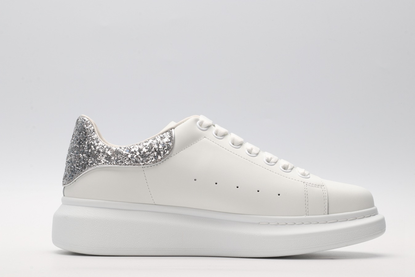 AMQ oversized sneakers with siL*Ver heel