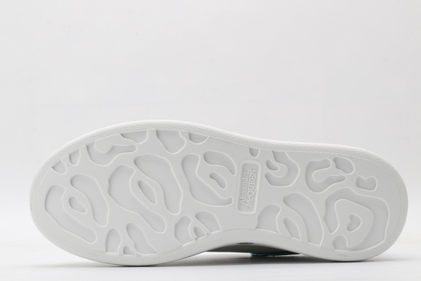 AMQ White & Blue Tiny Dancer Oversized Sneakers