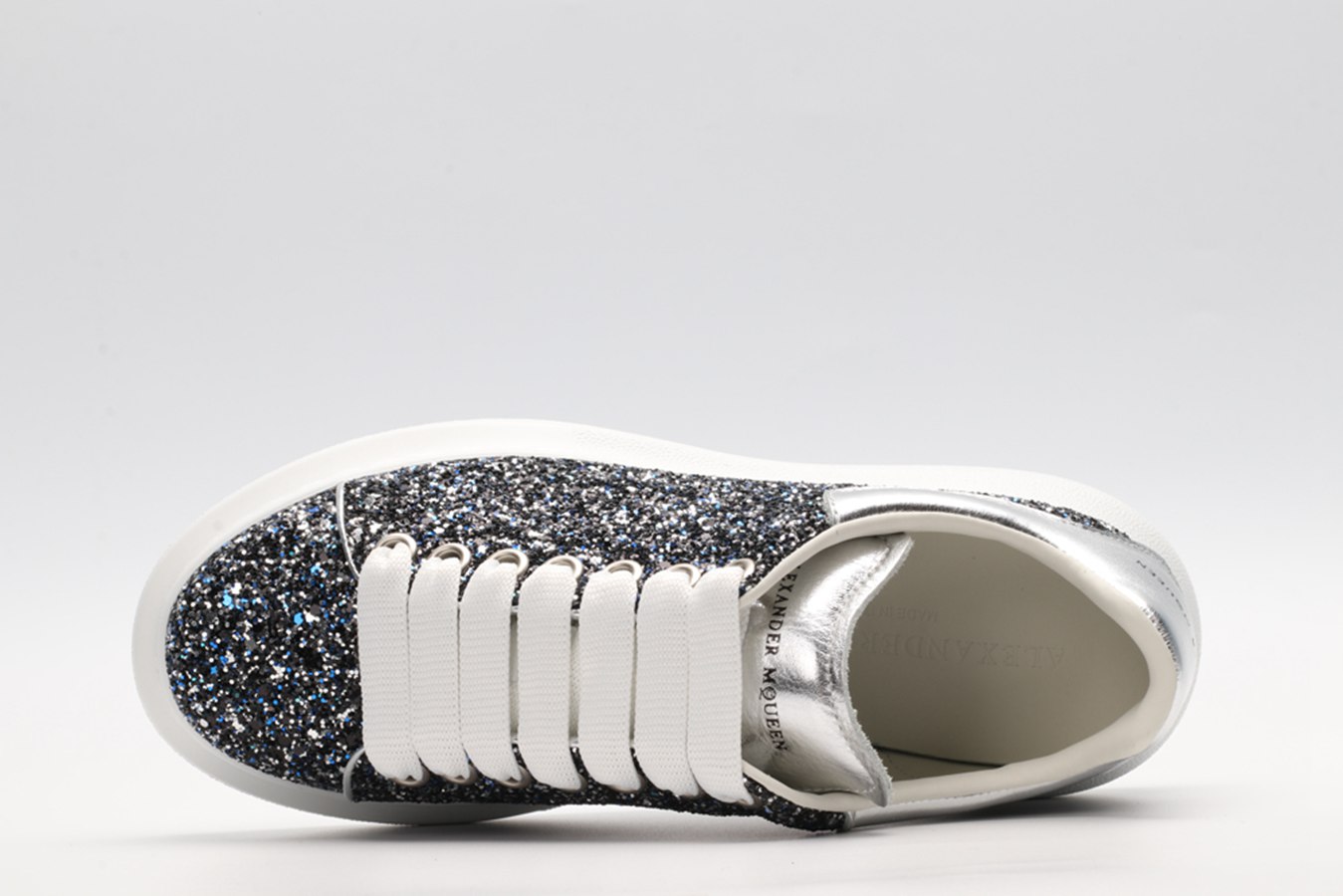 AMQ Shell glitter lace-up sneaker