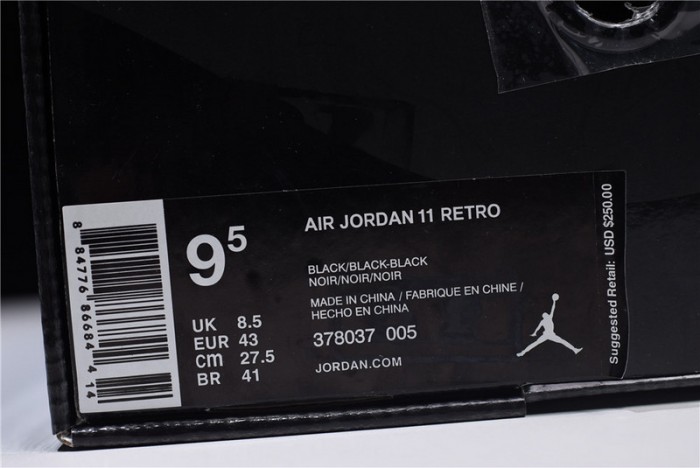 Air Jordan 11 "Cap and Gown" black 378037-005