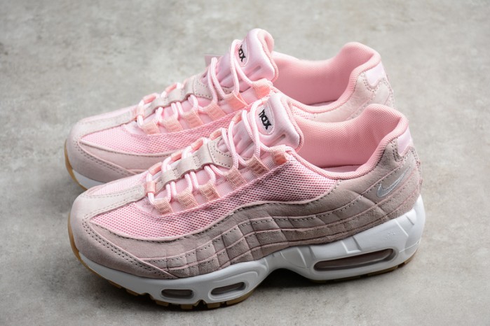 NIKE womens WMNS Air Max 95 "PRISM PINK" White-Sheen-Black 919924-600