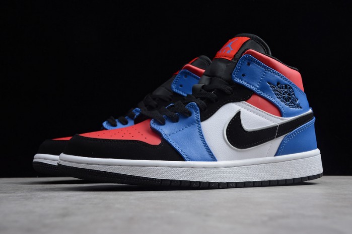 Air Jordan 1 Mid GS "Top 3" Red/Blue/White/Black 554725-124
