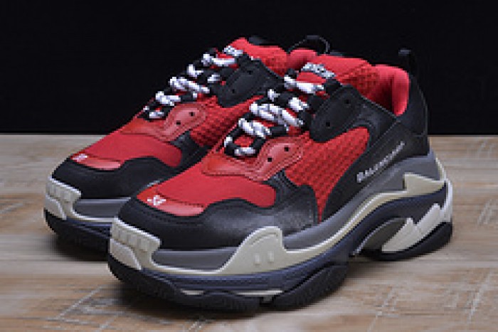 BLG Triple S Sneakers Red Black