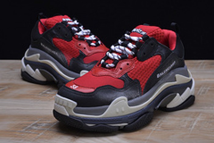 BLG Triple S Sneakers Red Black