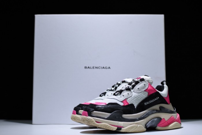 BLG 17Fw Triple S Black Pink Women Sneaker 483523-W06E3-8080