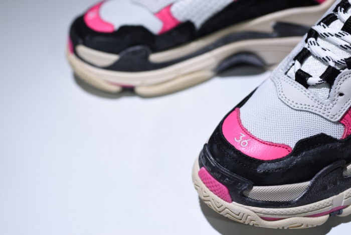 BLG 17Fw Triple S Black Pink Women Sneaker 483523-W06E3-8080