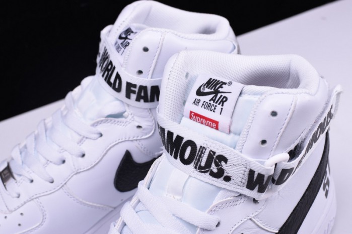 nike S*p*e air force 1 one high hi white world famous 698696-100