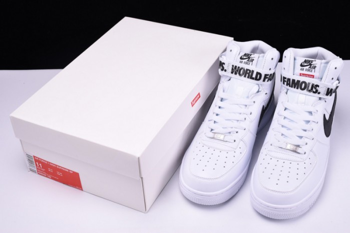 nike S*p*e air force 1 one high hi white world famous 698696-100