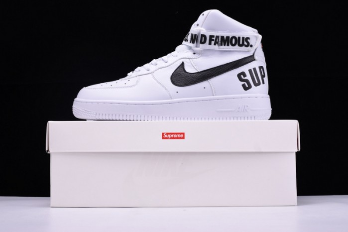nike S*p*e air force 1 one high hi white world famous 698696-100