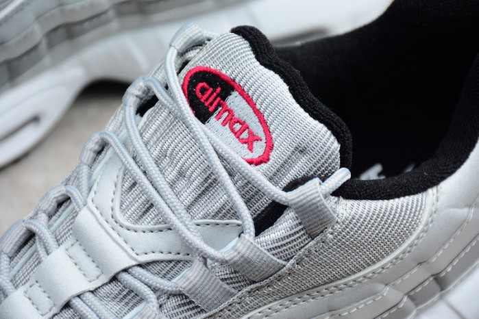 Nike AIR MAX 95 "SILVER BULLET" Metallic Silver/Varsity Red-White-Black 918359-001